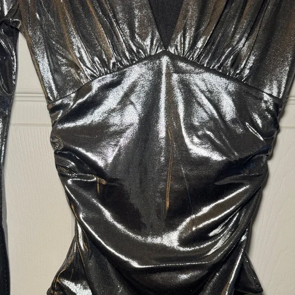 H&M Metallic Silver Long Sleeve Jumpsuit - Picture 10 of 10